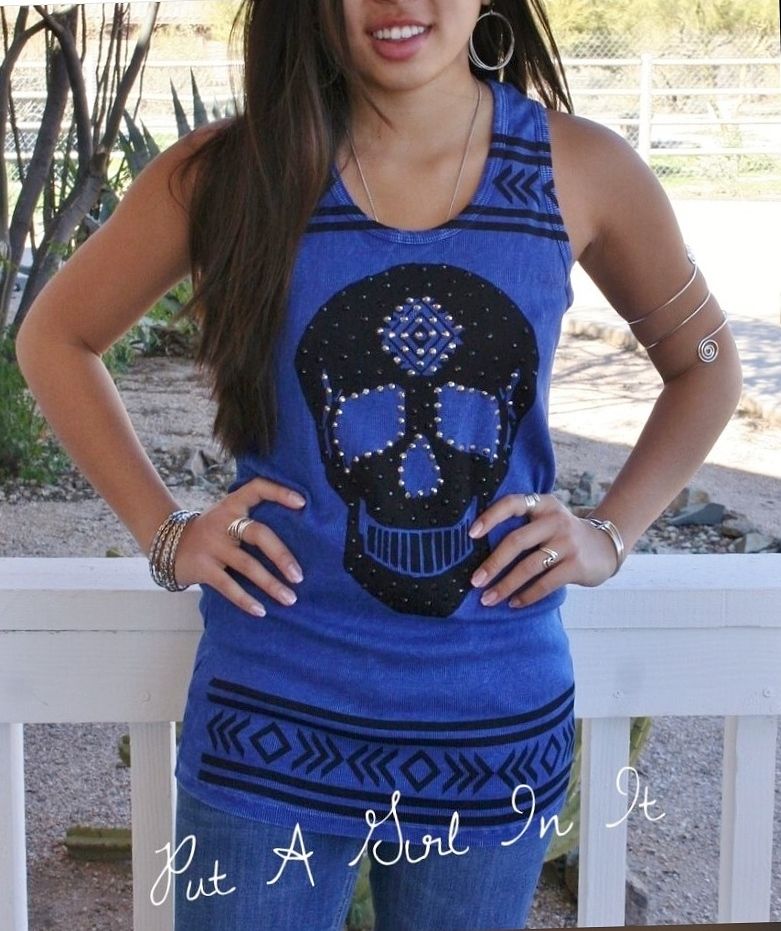plus size skull tank tops